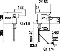 Vorschau: Kartell by Laufen Einhand-Bidetmischer mit Deko-Disc, chrom H3413310041111_1