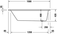 Vorschau: Duravit No.1 Rechteck-Badewanne 150x70cm, weiß