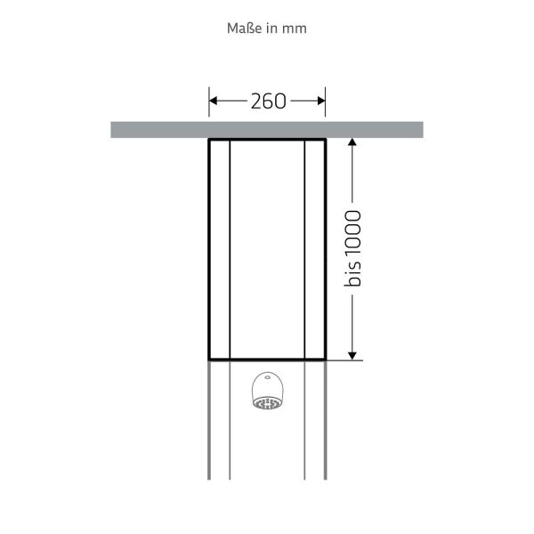 WimTec PROOF Paneelverlängerung 501 -1000 mm, edelstahl