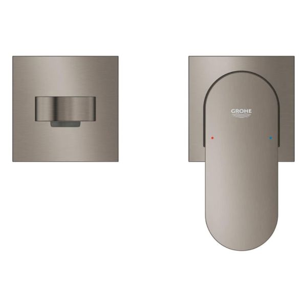 Grohe Plus 2-Loch-Waschtischbatterie Ausladung 203mm, hard graphite gebürstet
