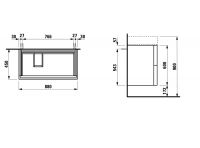 Vorschau: Kartell by Laufen Waschtischunterbau mit 2 Auszügen, Ablage rechts, Breite 88cm