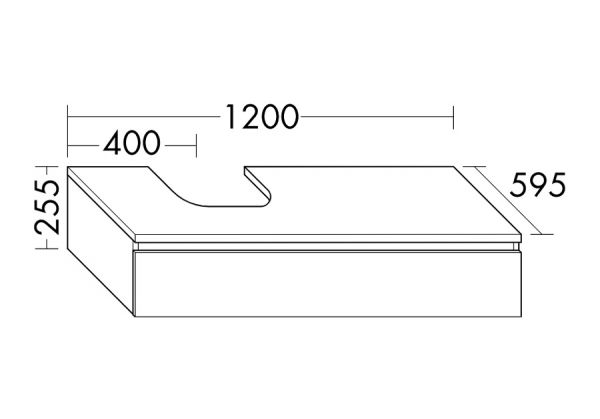 Burgbad Cube Waschtischunterschrank 120x59,5cm passend zu Grohe Cube, 1 Auszug