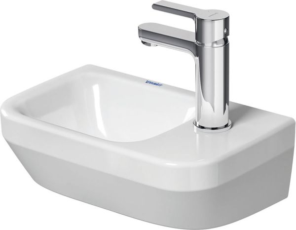 Duravit DuraStyle Handwaschbecken 36x22cm mit 1 Hahnloch, ohne Überlauf, Becken links, weiß 0713360000