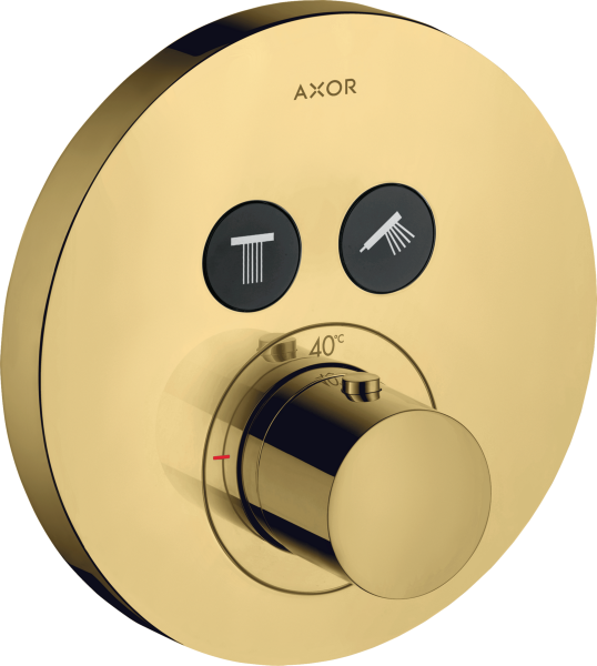 Axor ShowerSelect Thermostat Round Unterputz für 2 Verbraucher, rund Polished Gold Optic 36723990