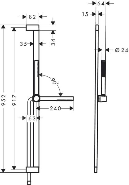 Hansgrohe Pulsify S Duschset 100 1 Strahlart wassersparend+ mit Duschstange 65cm, weiß matt