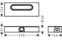 Vorschau: Hansgrohe RainDrain Flex Duschrinne 100cm chrom Set. inkl. uBox Grundkörper flach