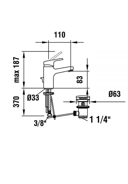 Laufen Citypro Einhand-Waschtischmischer ohne Ablaufventil, Ausladung 110mm, chrom_1