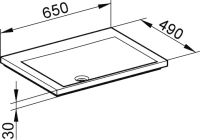 Vorschau: Keuco Royal Reflex Mineralguss-Waschtisch ohne Hahnloch, weiß, 65x3x49cm 34051316500