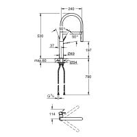 Vorschau: Grohe Essence Küchenarmatur mit Profibrause, phantom black