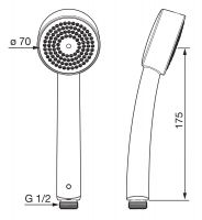 Vorschau: Hansa Hansabasicjet Handbrause Ø70mm, 1-strahlig, chrom