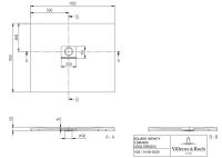 Vorschau: Villeroy&Boch Squaro Infinity Quaryl®-Duschwanne, Eckeinbau links gegen Wand, 110x90cm