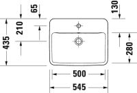 Vorschau: Duravit No.1 Einbauwaschtisch rechteckig 54,5x43,5cm, mit Hahnloch, mit Überlauf, weiß 03555500272
