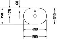 Vorschau: Duravit Luv Aufsatzbecken 50x35cm, mit Hahnlochbank