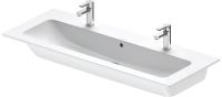 Vorschau: Duravit ME by Starck Waschtisch rechteckig 123x49cm, mit 2 Hahnlöchern, mit Überlauf, weiß 2361120024