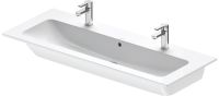 Vorschau: Duravit ME by Starck Waschtisch 123x49cm, 2 Hahnlöcher, mit Überlauf, WonderGliss, weiß 23611200241