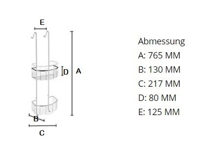 Smedbo Sideline Basic Duschkorb für Glaswand doppelt, chrom