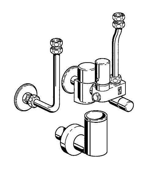 Hansa Ventil, Sicherheitsgruppe für druckfeste Warmwasserbereiter, mit Druckminderer, chrom