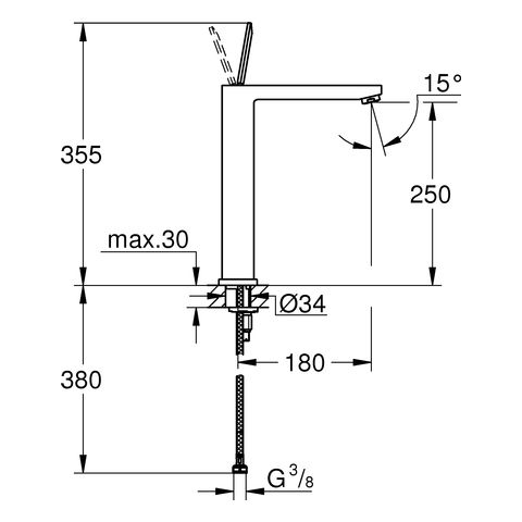 Grohe Eurocube Joy Einhand-Waschtischbatterie, glatter Körper, XL-Size, chrom