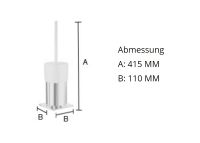 Vorschau: Smedbo Outline WC-Bürste mit Behälter, quadratisch, weiß/chrom