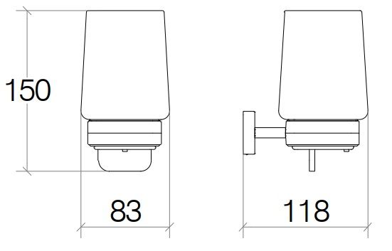 Lineabeta DADO Wandseifenspender mit Hebel 150ml 61216.29.09