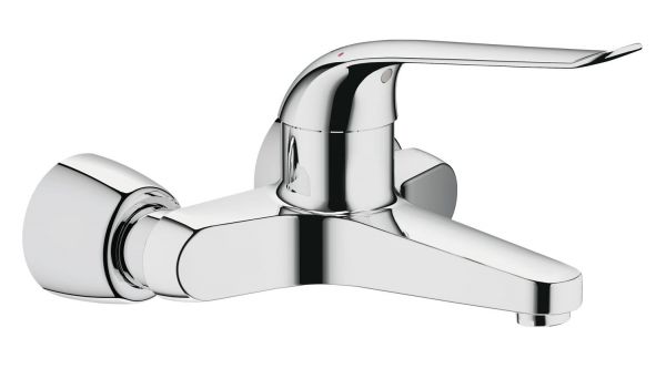 Grohe Euroeco Special Einhand-Waschtischbatterie, Wandmontage, Ausladung 221mm, chrom