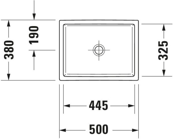 Duravit Vero Air Aufsatzbecken 50x38cm rechteckig, ohne Überlauf, ohne Hahnloch, weiß 2351500000