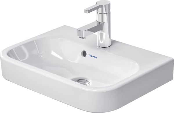 Duravit Happy D.2 Möbelhandwaschbecken 50x36cm, mit Hahnloch und Überlauf, WonderGliss, weiß 07105000001