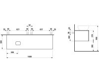 Vorschau: Laufen IL BAGNO ALESSI One Schubladenelement 1600, Ausschnitt links, zu WT H81897 5/6/7/8