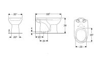 Vorschau: Geberit Renova Stand-WC für AP-Spülkasten aufgesetzt, Tiefspüler, Abgang vertikal, weiß_2