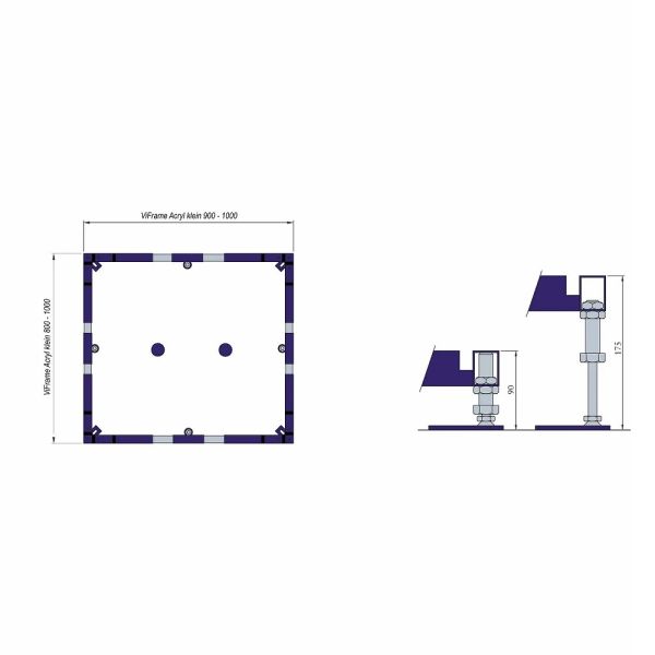 Villeroy&Boch ViFrame Montagerahmen für Duschwannen bis 100x100cm