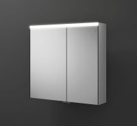 Burgbad Iveo Spiegelschrank mit horizontaler LED-Beleuchtung, 2 Spiegeltüren, 70,8x68cm SPHU070LPN326