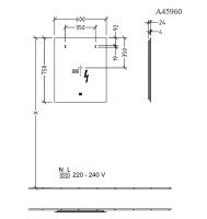 Vorschau: Villeroy&Boch More to See Lite LED-Spiegel, 60x75cm, mit Sensordimmer