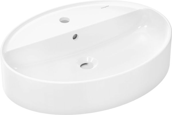 Hansgrohe Xuniva D Aufsatz-Waschtisch 60x45cm mit Hahnloch und Überlauf, weiß