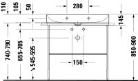 Vorschau: Duravit DuraSquare Waschtisch 80x47cm, ohne Überlauf, mit Wondergliss, mit nicht verschließbarem Ablaufventil, weiß 23538000411
