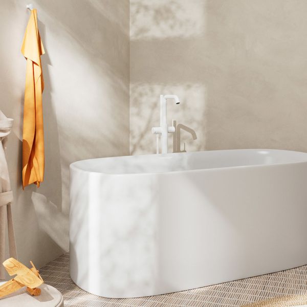 Hansgrohe Tecturis S Einhebel-Wannenmischer bodenstehend, weiß matt, 73440700