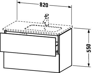 Duravit L-Cube Waschtischunterschrank Becken rechts 82x48cm 2 Schubladen für ME by Starck 234683