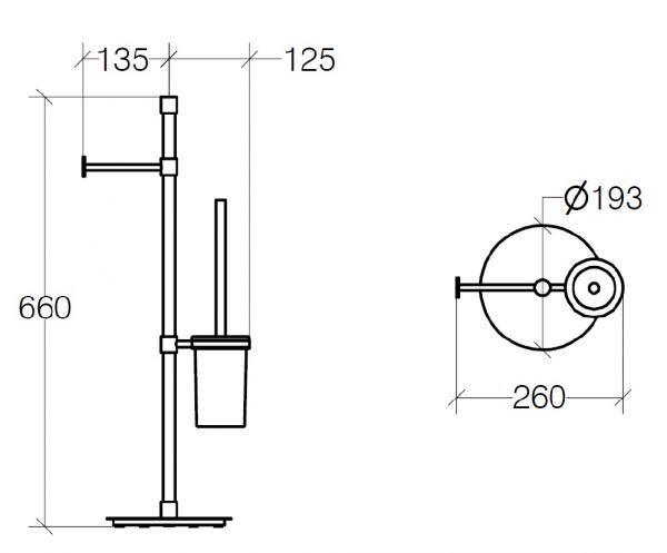 lineabeta RANPIN Kombi-Bürstengarnitur mit Papierrollenhalter, chrom