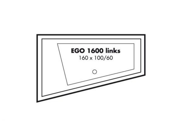 Polypex EGO 1600 links Eckbadewanne 160x100/60cm