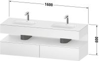 Vorschau: Duravit Qatego Doppelwaschtisch mit Unterschrank 160x55cm in weiß supermatt Antifingerprint