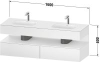 Vorschau: Duravit Qatego Doppelwaschtisch mit Unterschrank 160x55cm in eiche marmoriert, mit offenem Fach