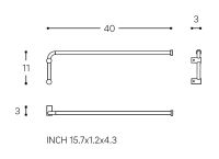 Vorschau: Cosmic Logic Handtuchstange schwenkbar, 40cm, edelstahl matt