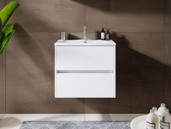RIHO Porto Slim Waschtisch mit Unterschrank 60x36cm & LED-Spiegelschrank