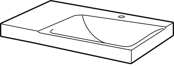 Geberit Xeno² Waschtisch mit 1 Hahnloch, Ablagefläche links, 90x48cm, weiß KeraTect