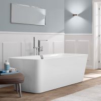 Vorschau: Villeroy&Boch SQUARO EDGE 12 freistehende Badewanne 180x80cm inkl.Schürze in Wannenfarbe