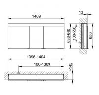 Vorschau: Keuco Edition 400 Spiegelschrank DALI-steuerbar für Wandeinbau, 141x65cm