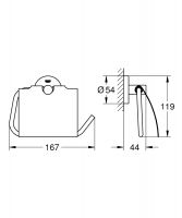 Vorschau: Grohe Essentials WC-Papierhalter mit Deckel, hard graphite gebürstet