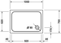 Vorschau: Duravit D-Code Duschwanne rechteckig 70x100cm, Sanitäracryl, weiß