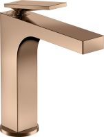 Vorschau: Axor Citterio Einhebel-Waschtischarmatur 160 mit Hebelgriff und Zugstangen-Ablaufgarnitur polished red gold 39023300