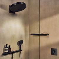 Vorschau: hansgrohe Rainfinity Duschkopf 130, 3 Strahlarten, wassersparend, schwarz matt