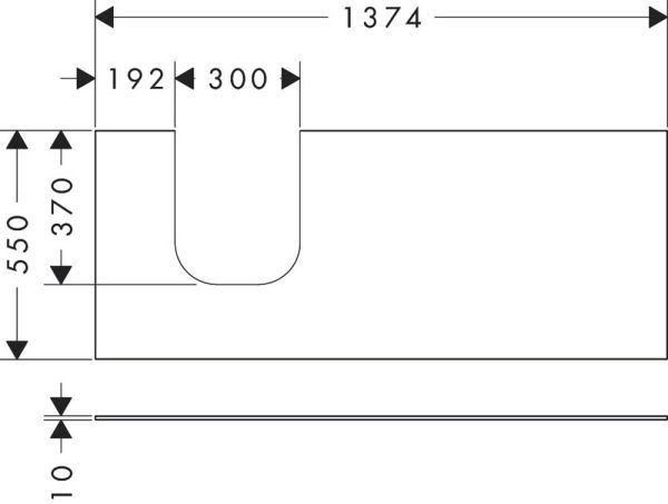 Hansgrohe Xevolos E Konsole 137cm für Aufsatzwaschtisch links 50cm